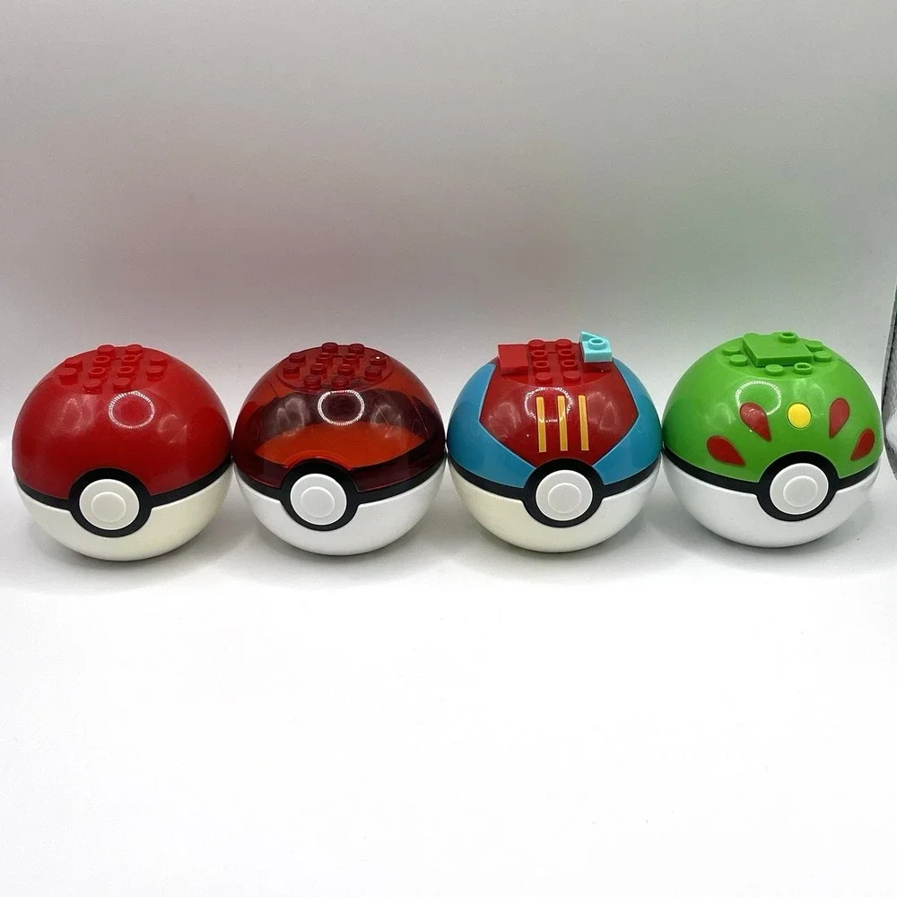 Mega Construx Empty Pokemon Pokeball Ball‎ LOT of 4
